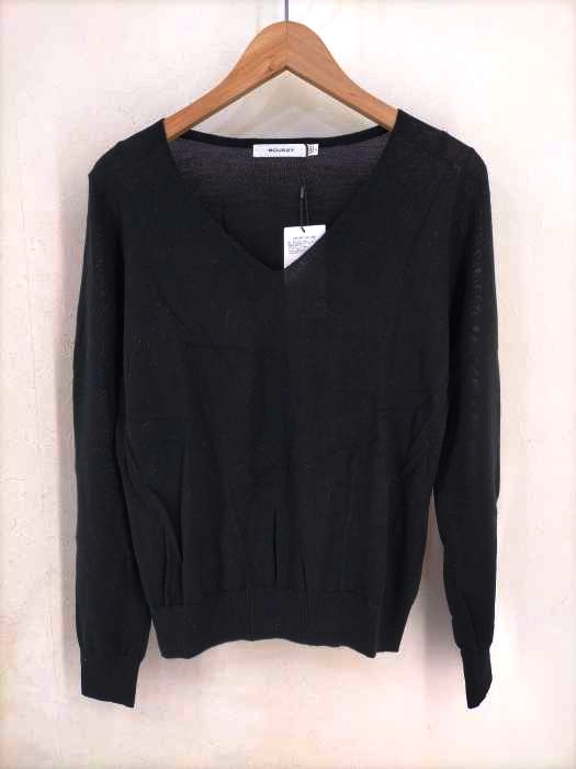 moussy(マウジー) STANDARD V NECK SWEATER レディース  FREE