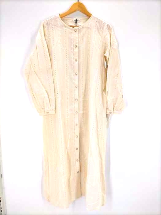 moussy(マウジー) EYELET NOCOLLAR LONG SHIRT レディース  FREE