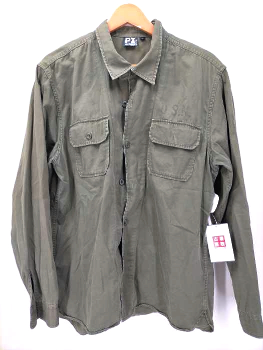 AVIREX(アヴィレックス) U.S.N ステンシルプリントミリタリーシャツ メンズ JPN：XL