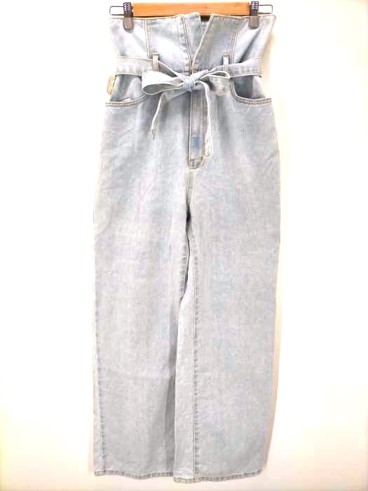 CLANE(クラネ) WAIST RIBBON PT ハイウエストデニム レディース JPN：2