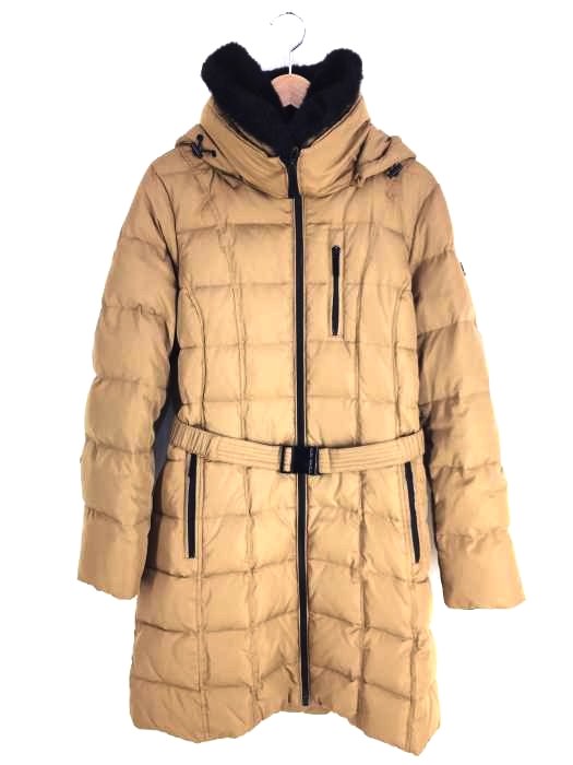 マイケルコース Michael Kors s Belted Faux-Fur-Trim Hooded Puffer Coat ファー付きフーデッドロングコート レディース JPN：M
