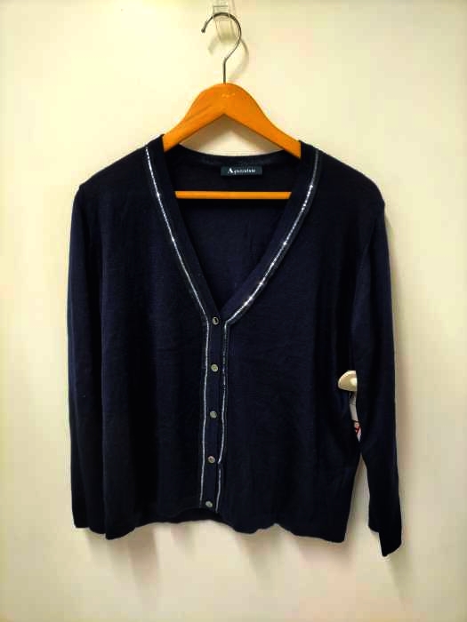 アクアスキュータム AQUASCUTUM カシミヤ スパンコールカーディガン レディース 表記無