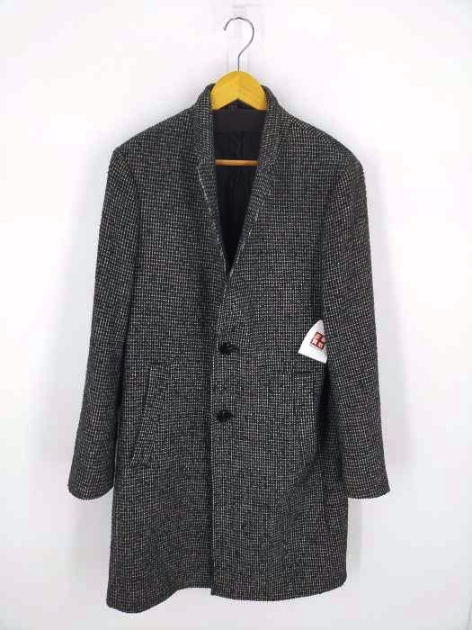 ザラ ZARA TEXTURED COAT WITH INVERTED LAPEL COLLAR メンズ  L