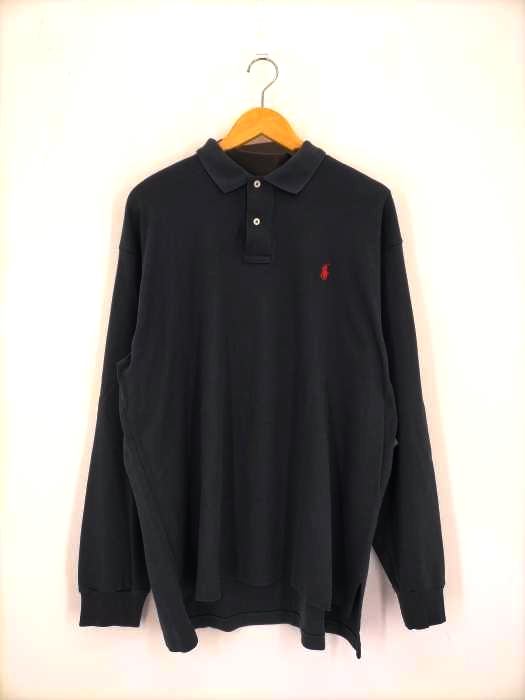 ポロバイラルフローレン Polo by RALPH LAUREN ポニー刺繍 コットン L/S ポロシャツ メンズ import：XL