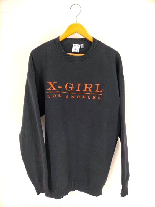 エックスガール X-girl EMBROIDERED SERIF LOGO KNIT レディース ONE SIZE