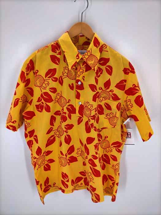 USED古着(ユーズドフルギ) 70s IDM identity apparel by malia 総柄 ハーフボタン半袖シャツ メンズ JPN:L