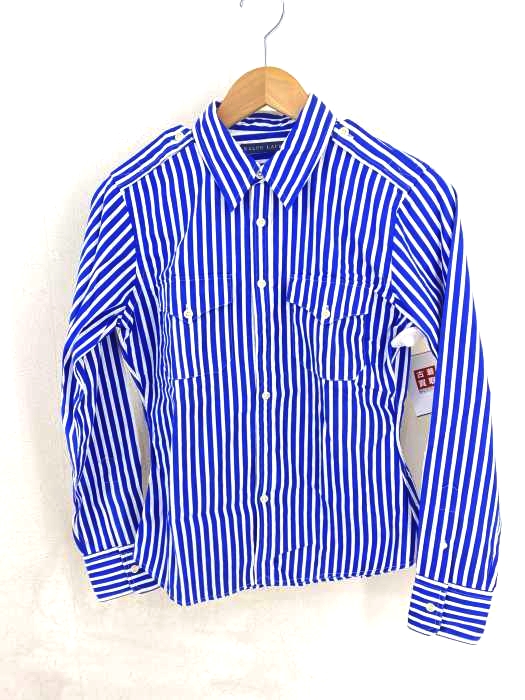 RALPH LAUREN(ラルフローレン) エポレット ストライプシャツ レディース JPN：11号