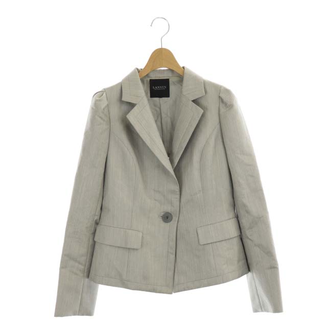 LANVIN(ランバン) テーラードジャケット シングル 1B 背抜き 40 グレー /MF ■EC レディース  40(日本サイズL相当）