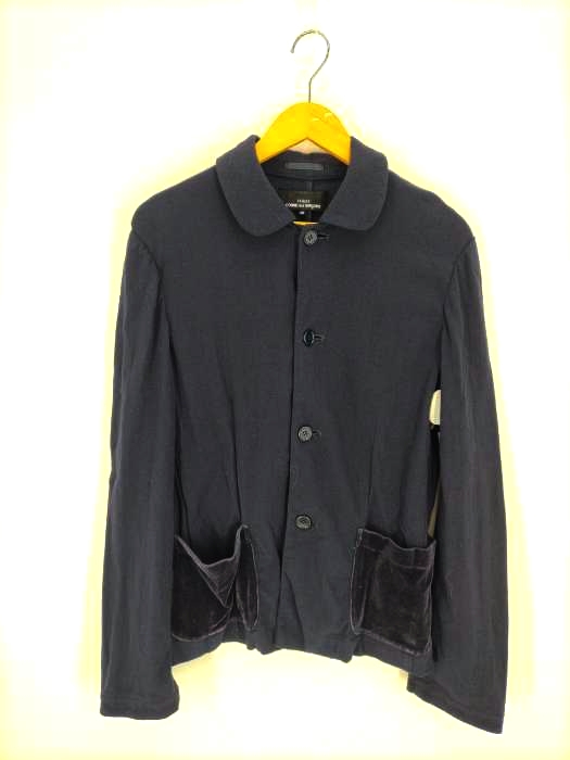tricot COMME des GARCONS(トリココムデギャルソン) AD2000 ウール ラウンドカラー ジャケット ベロアポケット レディース  M