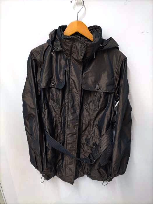 BURBERRY LONDON(バーバリーロンドン) ダブルガンフラップ玉虫ナイロンフーデットコート メンズ EUR：46