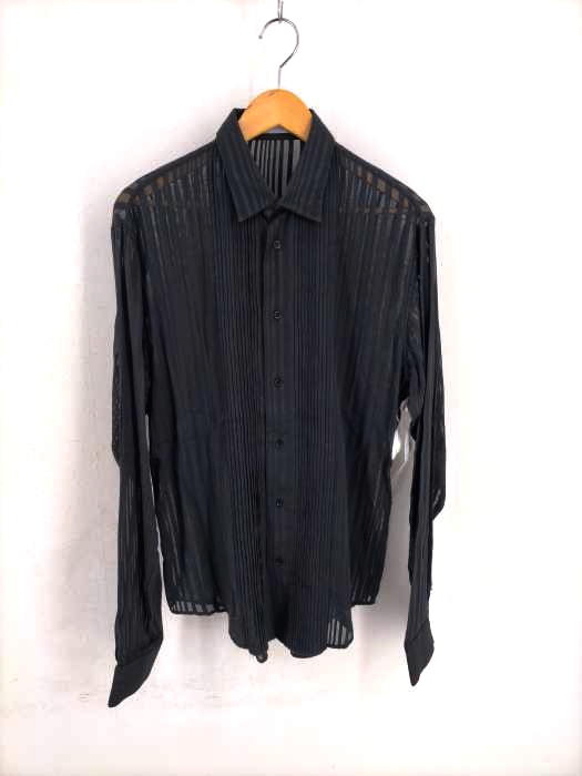 Dior(ディオール) 05SS エディ期 シースルーストライプシャツ メンズ 表記無