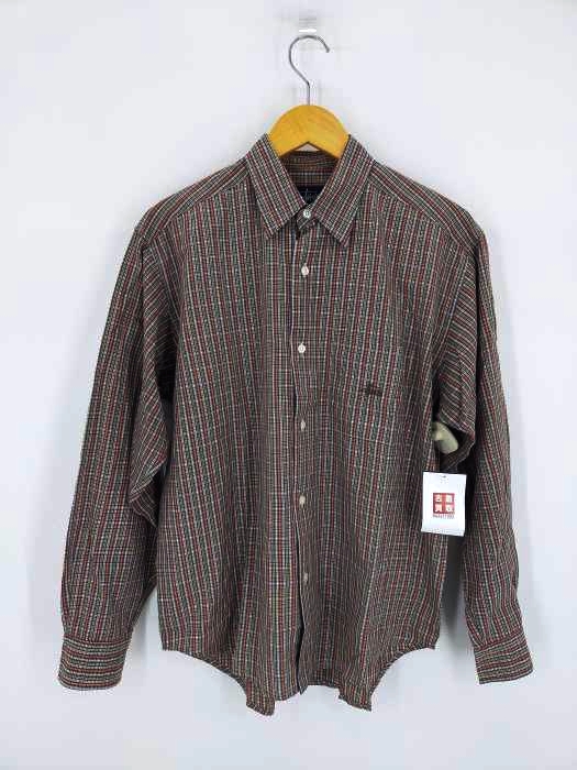 ステューシー Stussy 90S 紺タグ ロゴ刺繍チェック柄ボタンシャツ メンズ import：M