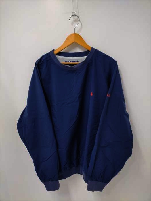 ポロバイラルフローレン Polo by RALPH LAUREN 90-00s MADE IN MACAU スモールポニー刺繍 袖ロゴラグランナイロンプルオーバー メンズ  XL