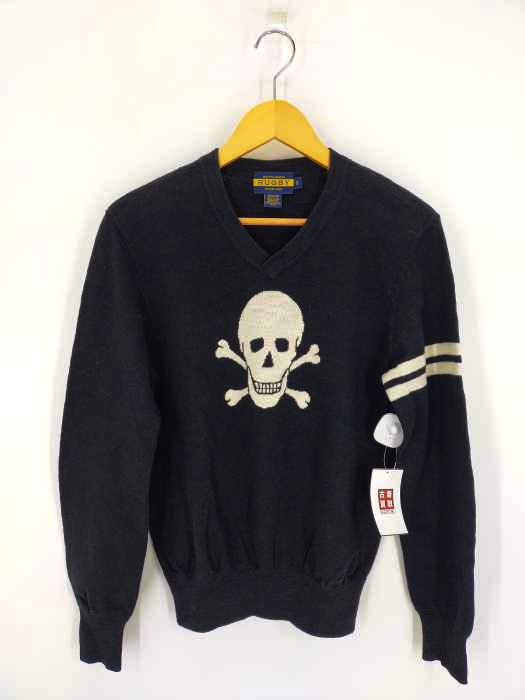 ラグビーラルフローレン Rugby Ralph Lauren スカル Vネックニット メンズ  S