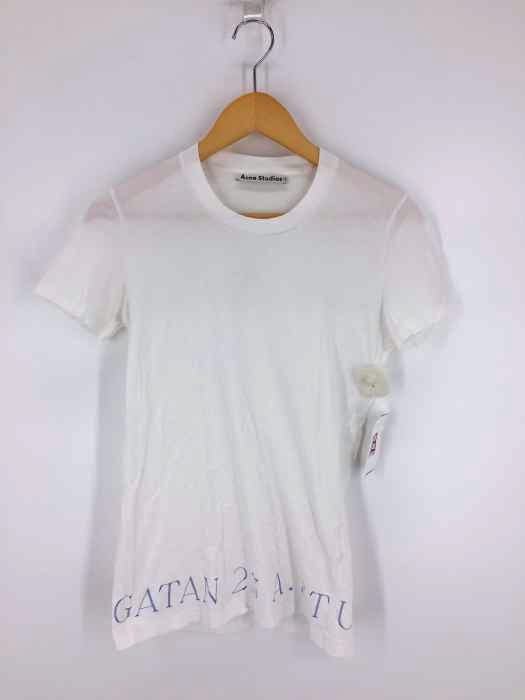 ACNE STUDIOS(アクネストゥディオズ) 裾プリント クルーネックTシャツ レディース トップス Tシャツ・カットソー