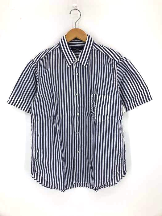 COMME des GARCONS HOMME(コムデギャルソンオム) リネンブレンド S/S パッカリング ストライプシャツ メンズ JPN:M