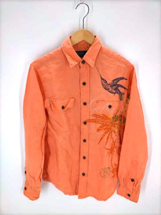 Polo by RALPH LAUREN(ポロバイラルフローレン) リネン100 ハンドペイントプリント 長袖シャツ メンズ JPN：S