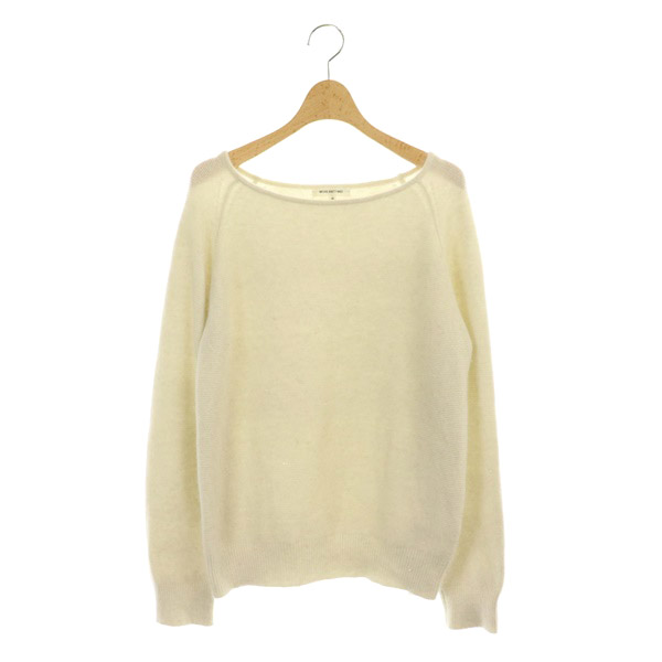 NATURAL BEAUTY BASIC(ナチュラルビューティーベーシック) 19AW アンゴラ混ニットセーター 長袖 ボートネック M ベージュ /MY ■OS レディース  M