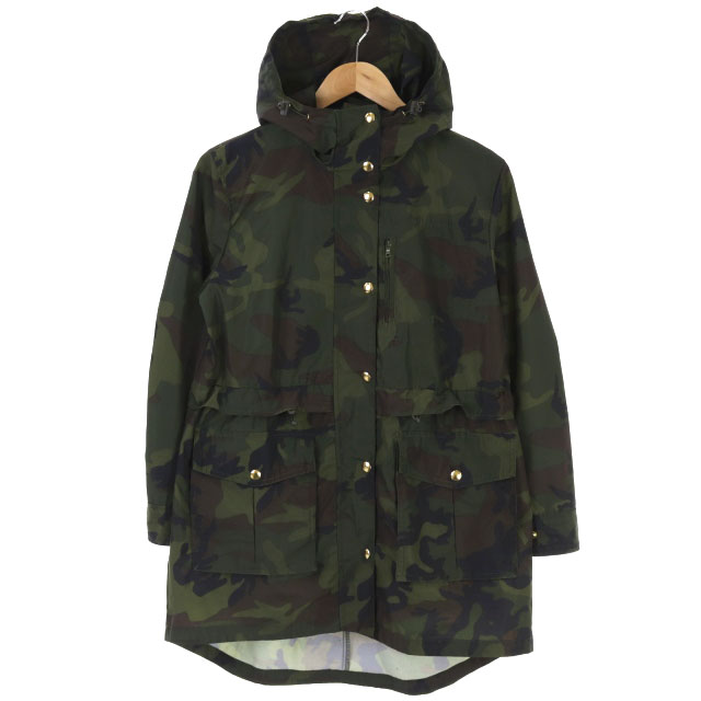 J.CREW(ジェイクルー) 20SS ウエストドロストカモフラフードコート アウター 迷彩 XXS カーキ /DF ■OS レディース  XXS