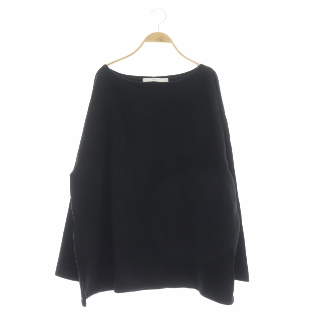 FRAMeWORK(フレームワーク) 21SS オーバーT Tシャツ カットソー ロンT オーバーサイズ チュニック丈 長袖 ボートネック 黒 ブラック /HS レディース  表記なし