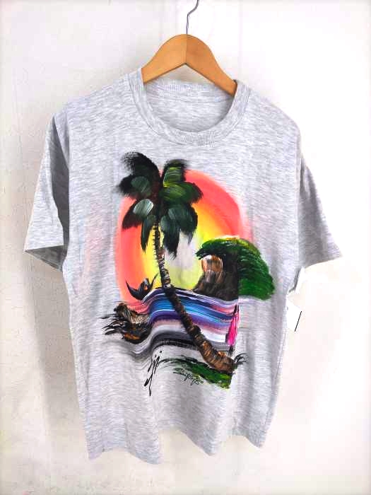 USED古着(ユーズドフルギ) 90s 95年 サンセットペイント半袖Tシャツ 袖裾シングル メンズ 表記無