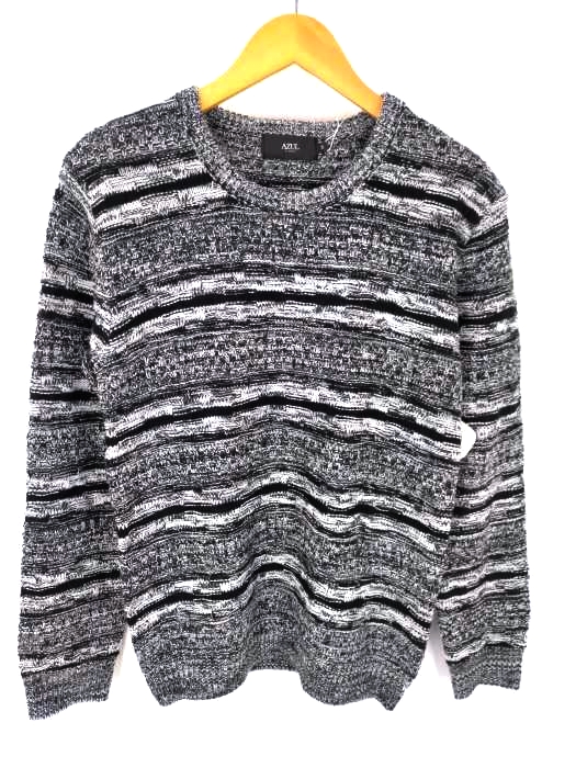 AZUL by moussy(アズールバイマウジー) GRADATION BORDER C/N KNIT メンズ  S