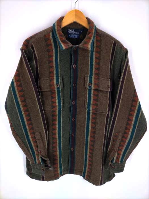 Polo by RALPH LAUREN(ポロバイラルフローレン) 90S logging ネイティブ柄ウールシャツ メンズ JPN：M