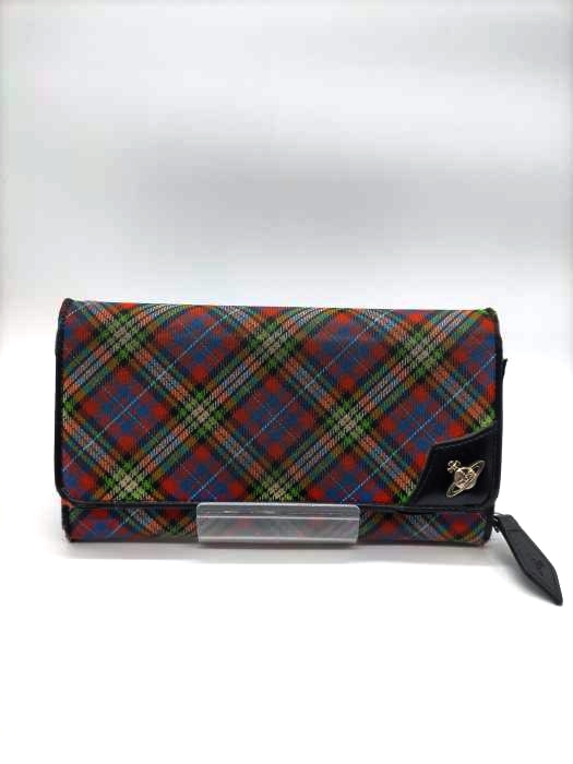 Vivienne Westwood(ヴィヴィアンウエストウッド) ORBモチーフ チェック柄 長財布 レディース 表記無