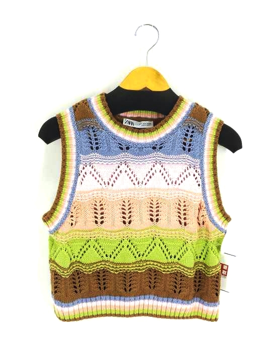 ザラ ZARA KNIT CROCHET TOP レディース  EUR S