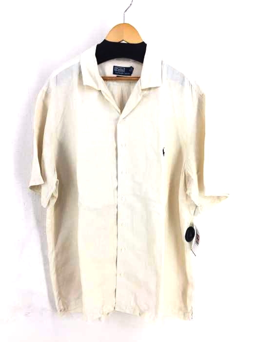 Polo by RALPH LAUREN(ポロバイラルフローレン) 中国製 90S リネン ポニー刺繍開襟シャツ メンズ  2XB