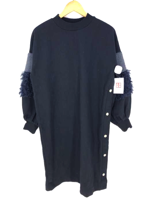 ローズバッド ROSE BUD 袖ファー裏毛ワンピース レディース FREE