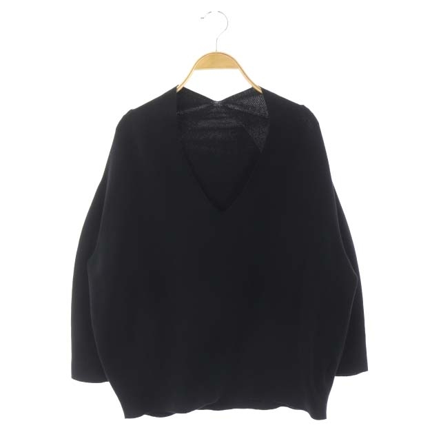 Spick and Span(スピックアンドスパン) スピック&スパン Spick&Span 18SS ホールガーメントV プルオーバー ニット 長袖 黒 ブラック /MF レディース レディース  表記なし