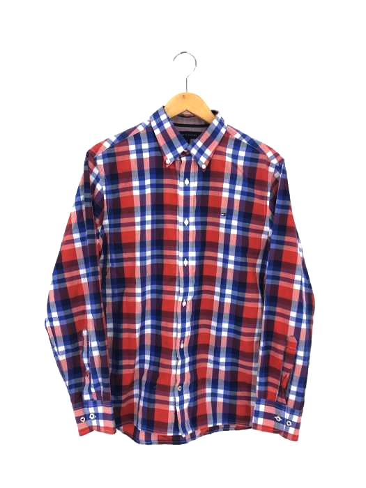 TOMMY HILFIGER(トミーヒルフィガー) CUTOM FIT ワンポイント刺繍 ボタンダウンチェックシャツ メンズ import：L