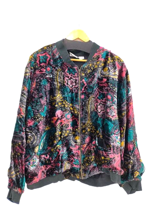 USED古着(ユーズドフルギ) {{JANE ASHLEY}} 総柄レーヨンブルゾン メンズ  2X