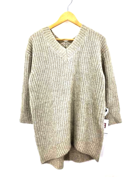 AZUL by moussy(アズールバイマウジー) 前後Vネックチュニックニット レディース  S