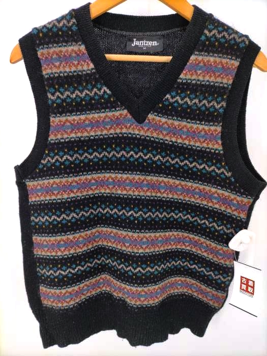 jantzen(ジャンセン) USA製 Vネック ノルディック柄 ニットベスト メンズ import：M