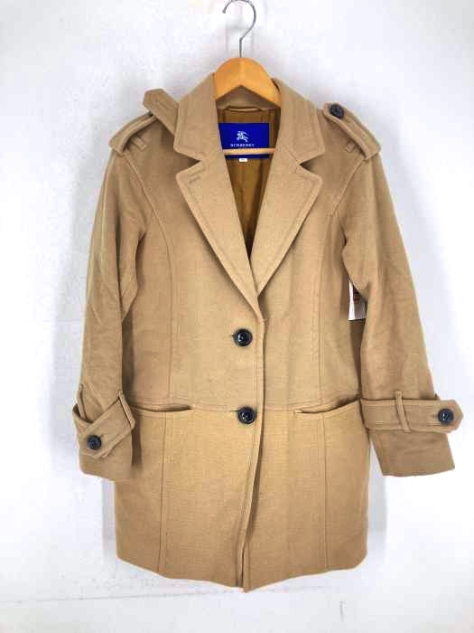 BURBERRY BLUE LABEL(バーバリーブルーレーベル) アンゴラ混ベルト付きチェスターコート レディース  38