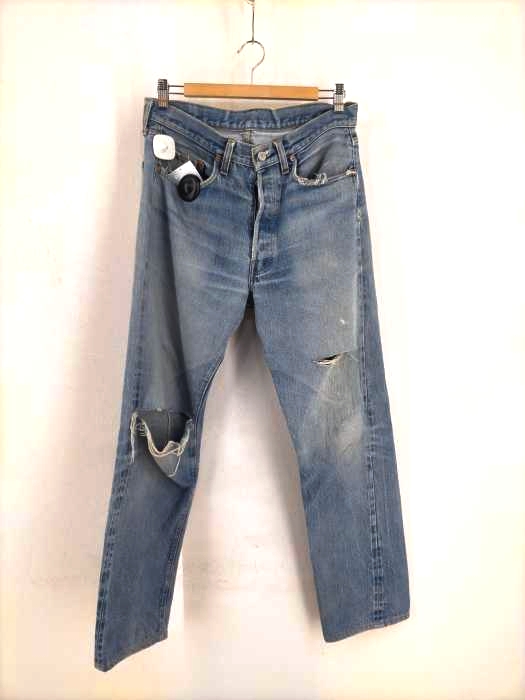 Levis(リーバイス) 501 66後期 ボタン裏6 赤耳 カンヌキ スモールe ボタンフライデニムパンツ メンズ  W34 L33