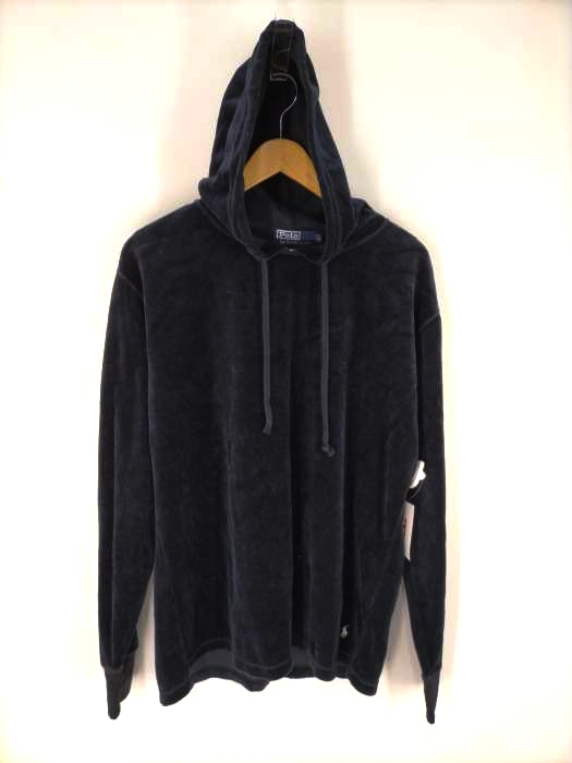 ポロバイラルフローレン Polo by RALPH LAUREN 裾ポニー ベロア プルオーバー パーカー メンズ  LL