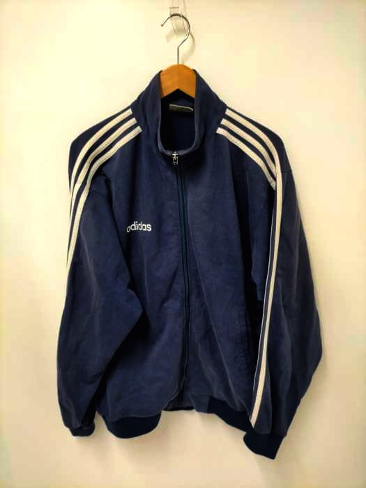 アディダス adidas 韓国規格 ロゴ刺繍袖ラインジップスウェット メンズ  110