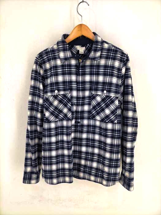 ジェイクルー J.CREW 16AW チェック柄 ハーフジップ比翼 長袖シャツ メンズ JPN：M