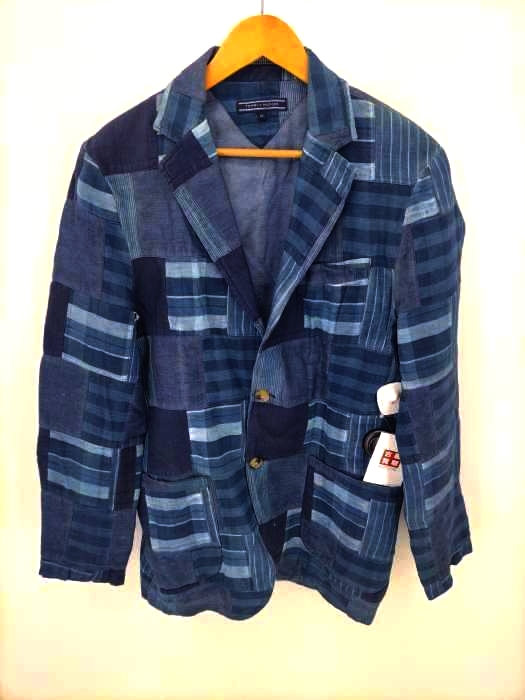 トミーヒルフィガー TOMMY HILFIGER パッチワークインディゴテーラードジャケット メンズ  48