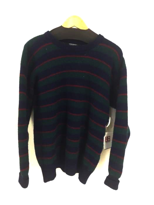 BROOKS BROTHERS(ブルックスブラザーズ) 70s 黒タグ スコットランド製 マルチボーダークルーネックニット メンズ JPN：44