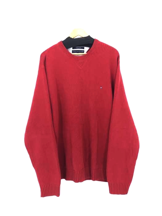 トミーヒルフィガー TOMMY HILFIGER ロゴ刺繍 オーバーサイズコットンニット メンズ import：XL