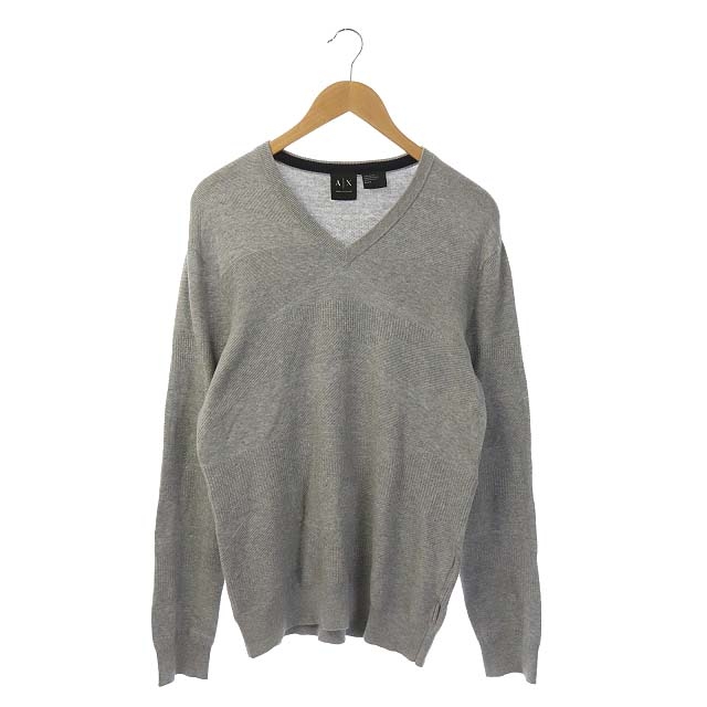 ARMANI EXCHANGE(アルマーニエクスチェンジ) アルマーニエクスチェンジ A/X ARMANI EXCHANGE ニット カットソー 薄手 長袖 M グレー /AO メンズ メンズ  M