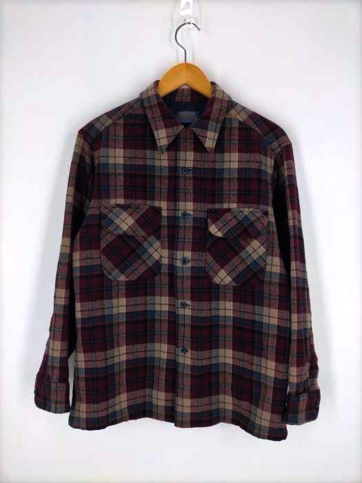 PENDLETON(ペンドルトン) 70-80S USA製 フラップポケットウールチェック柄シャツ メンズ JPN：M
