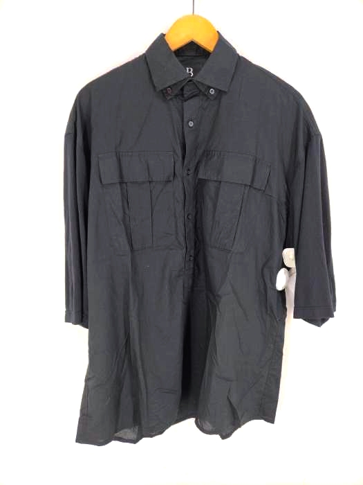 B yohji yamamoto(ビーヨウジヤマモト) 袖切替 二重襟 プルオーバーボタンダウンシャツ メンズ JPN：2