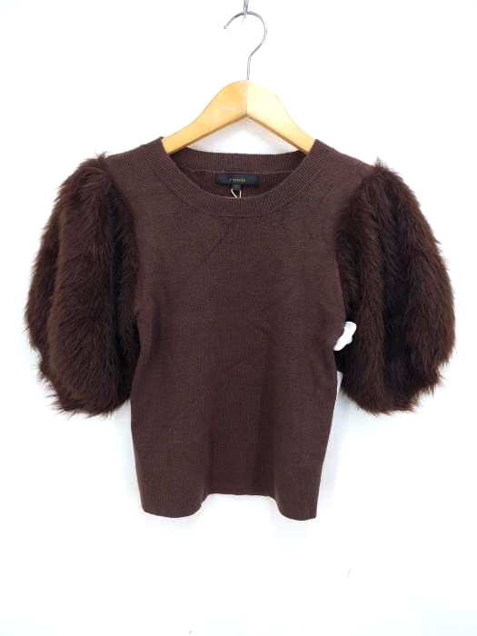 rienda(リエンダ) Power Shoulder shaggy KNIT TOP レディース  FREE