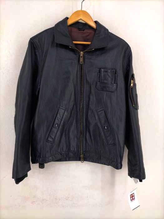USED古着(ユーズドフルギ) フランス軍レザーフライトジャケット 民間品 メンズ 表記無