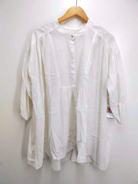 UNITED ARROWS green label relaxing(ユナイテッドアローズグリーンレーベルリラクシング) CFC コットン ボイル ソデ ボリューム チュニック ブラウス レディース  FREE